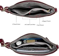 Vista 5 de Beurlike Cartera de cuero para mujer, bolso cruzado pequeño para teléfono