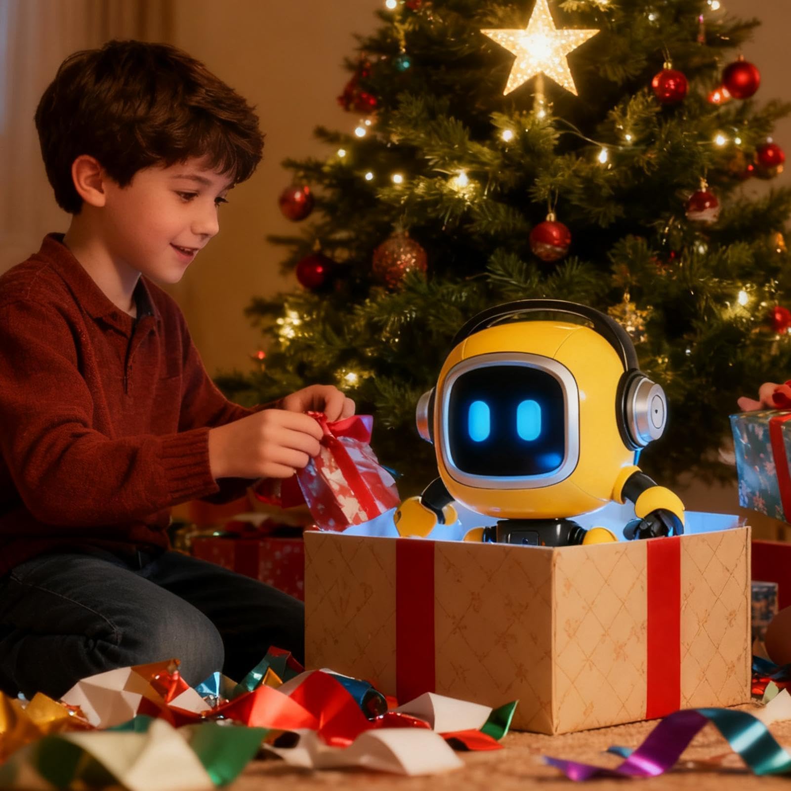 Generisch Künstliche Intelligenz Roboter,AI Robot Emo Robot Toys, 9,5 x 5,5 x 13 cm, KI-betriebener Begleiter, Intelligentes Lernen, Interaktives Lernspielzeug KI Geschichten Musik für Erwachsene