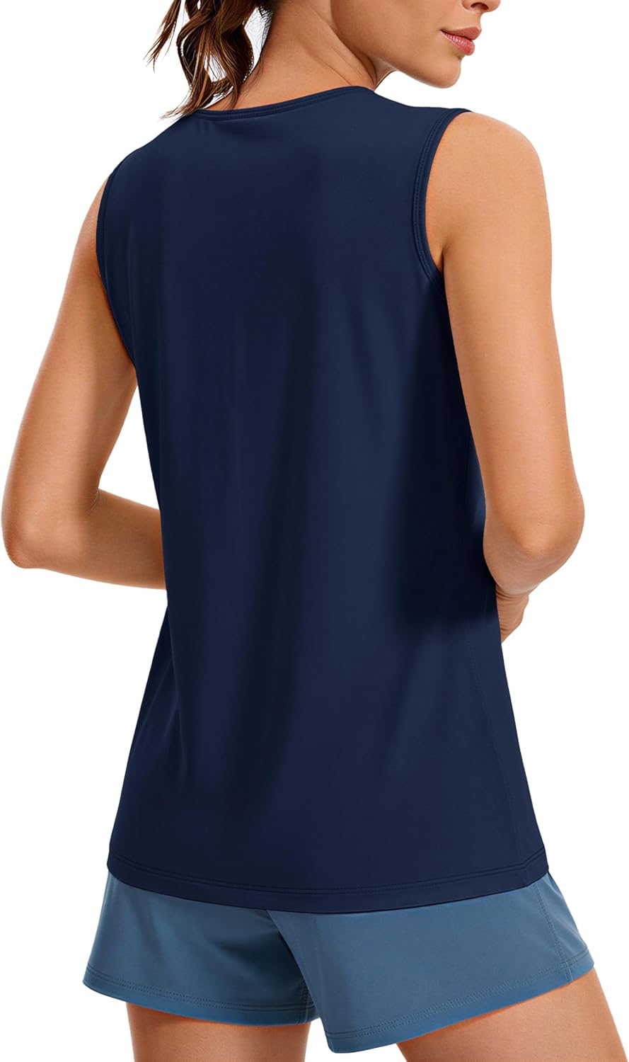 MAGCOMSEN Women's Workout Tank Top Athletic Muscle Sleeveless Crew Neck Shirt UPF 80+ Moisture Wicking Gym Running