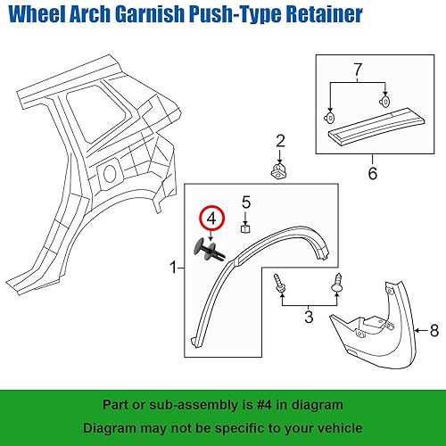 Miniatura 3 de OAUTOO 20pcs Rueda Arco Guarnición Fender Molding Retenedor Clip 91514-T0A-A01 para Honda CR-V Passport Pilot 2016-On