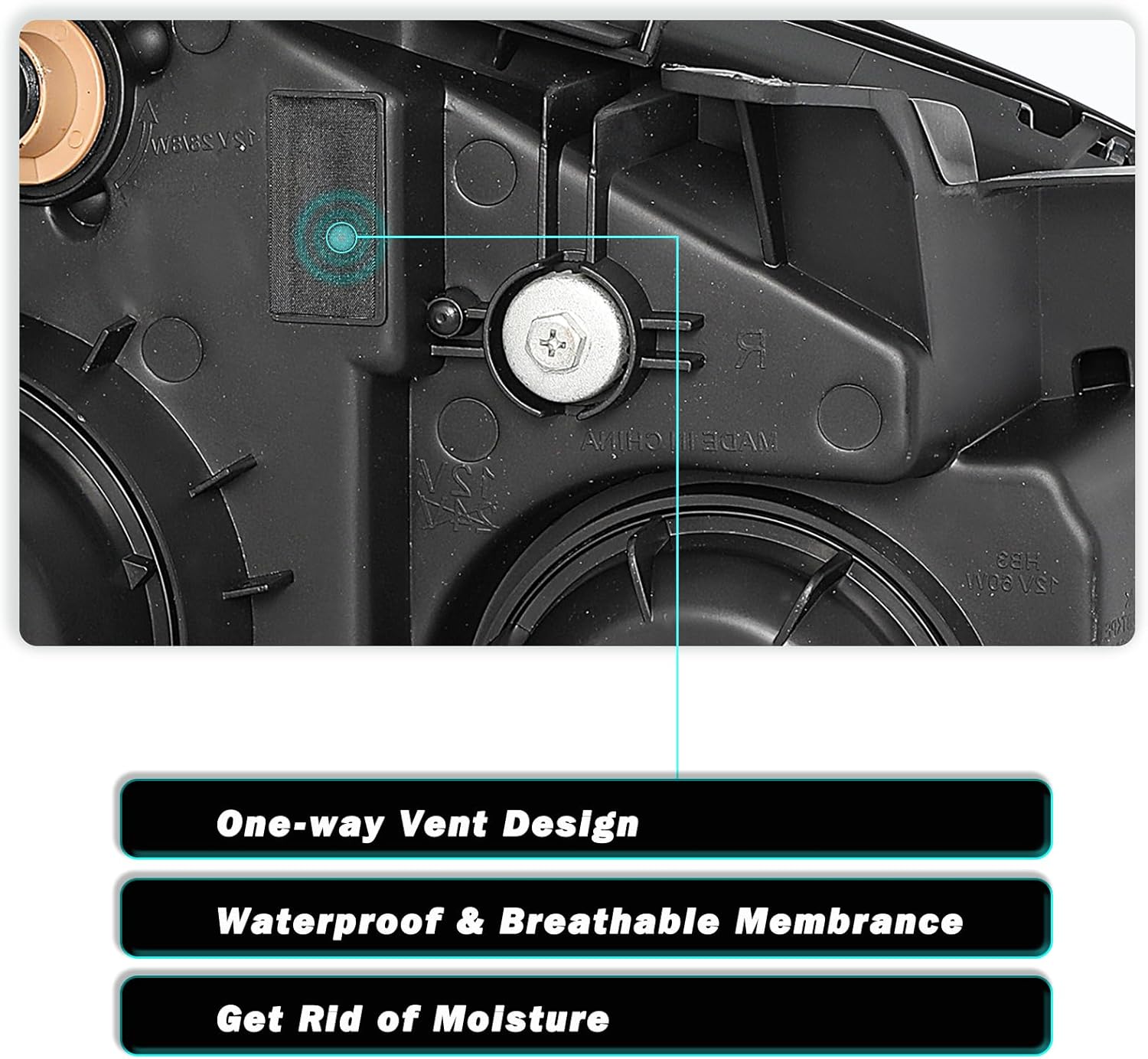 Headlights Assembly Fit 2010-2015 Chevy Equinox Halogen Type Projector Headlamp w/Bulbs LH+RH Driver & Passenger Side