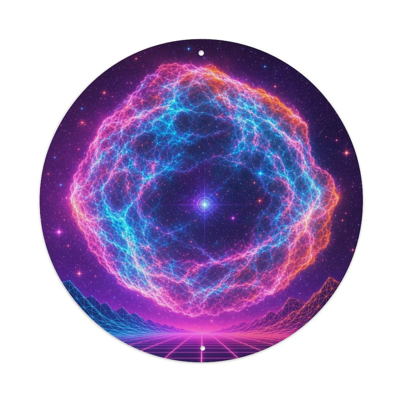 Space Age Puppis A Supernova Remnant Celestial Metal Tin Sign Plaque Wall Decor for Cafe, Man Cave, Club Bar, Office, Home Garden Round Metal Poster 8x8Inch