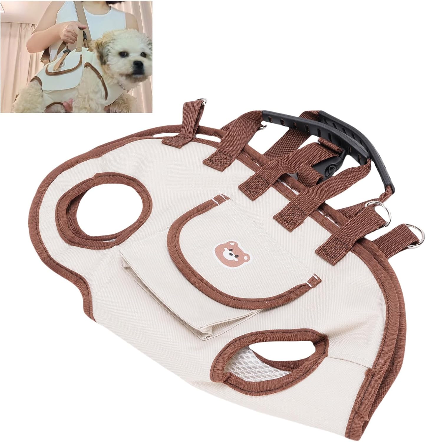 Adjustable Dog Sling Harness,Emergency Backpack Pet Legs Support & Rehabilitation Sling Carrier,Full Body Dog Sling Carrier,Outdoor Sling Bag for Spine Protection