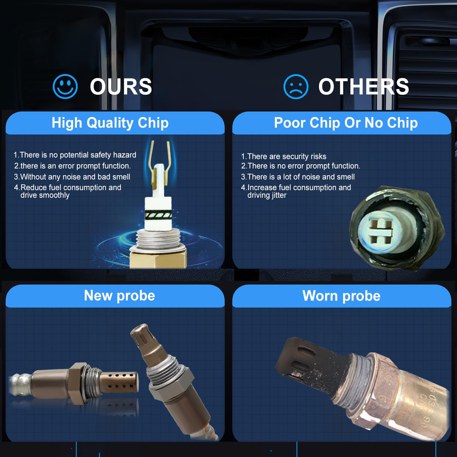 234-9040 234-4797 Upstream Downstream O2 Oxygen Sensor 2Pc Compatible with 2003 2004 2005 2006 2007 Honda Accord EX LX DX SE 2.4L l4, Replace 36531-RAA-A01 36532-RAA-A01
