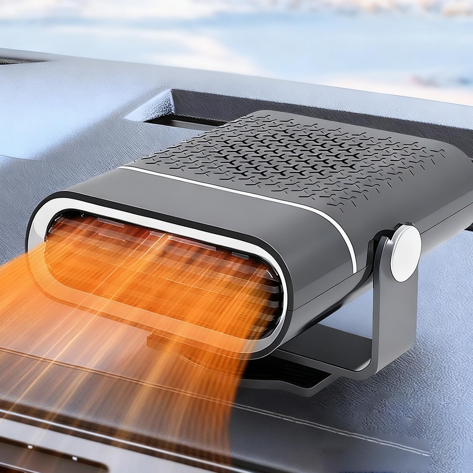 DAZZTIME Stufetta Portatile per Auto,12V 150W Riscaldatore per Auto,2 in 1 Auto Riscaldamento Sbrinatore Parabrezza,Termoventilatore Portatile per Auto,Sbrinatore Riscaldamento Auto,Auto Demister