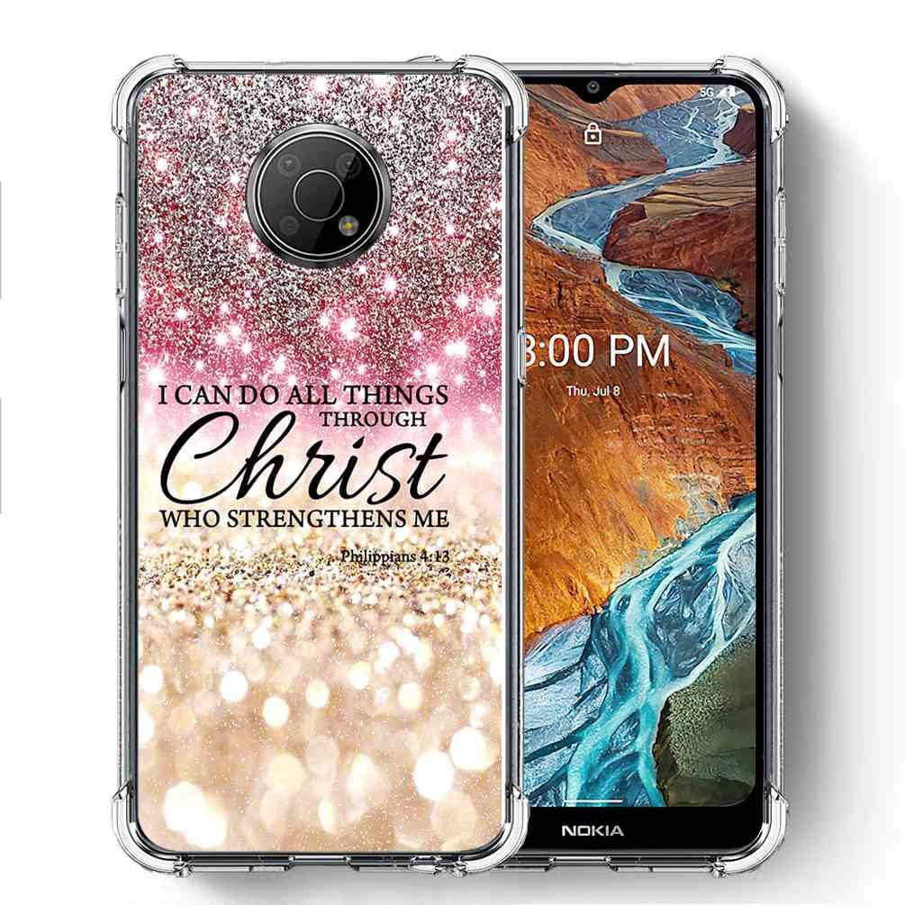 ABLOOMBOX for Nokia G300 5G Case for Girls Women Sparkling Pink Glitter, Anti Scratch Bumper Shockproof Protective Case Cover