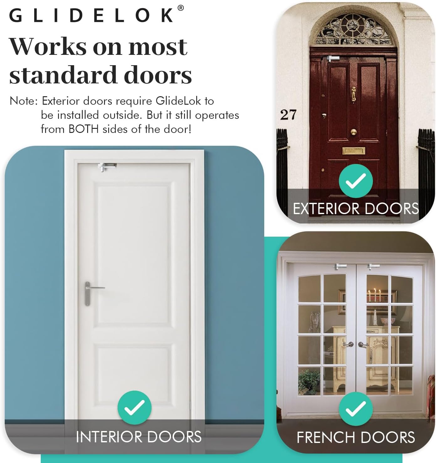 White Metal Child Safety Door Top Lock 4-Pack