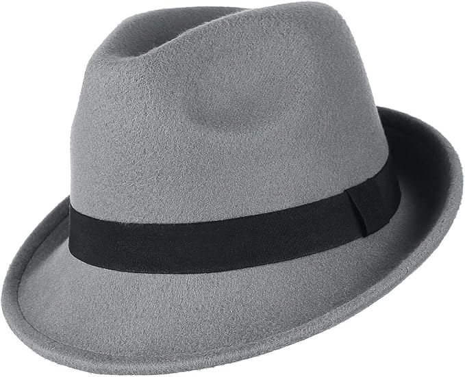 Amazon Gemvie メンズ レディース 帽子 ベルト付き フェルトハット 中折れハット アウトドア 旅行 つば付き 紳士帽 フォーマル ソフトハット カジュアル レトロ M グレー ハット 通販