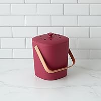 Vista 53 de Bamboozle Countertop Compost Bin Kitchen 1 Gallon Odorless Composting Bin with Filters Indoor Compost Bin with Lid Plant Based Kitchen