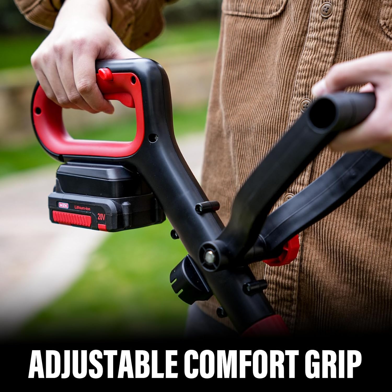 MZK 20V 12'' Cordless String Trimmer, Grass Trimmer&Edger with 4 Replacement Spools, Battery Powered Lightweight Weed Trimmer with Auto Line Feed(Battery and Fast Charger Included)