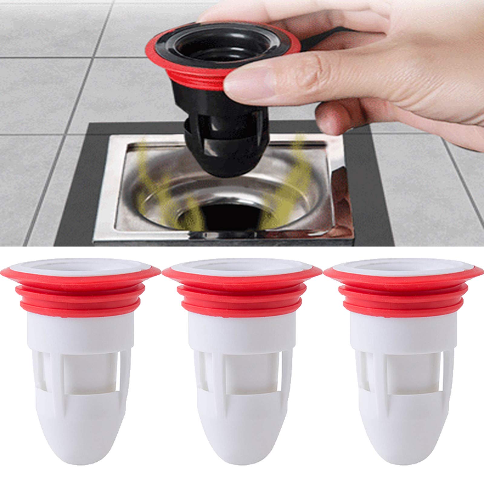 Buy 3PCS AntiOdor Sewer Core, Shower Floor Drain Backflow Preventers