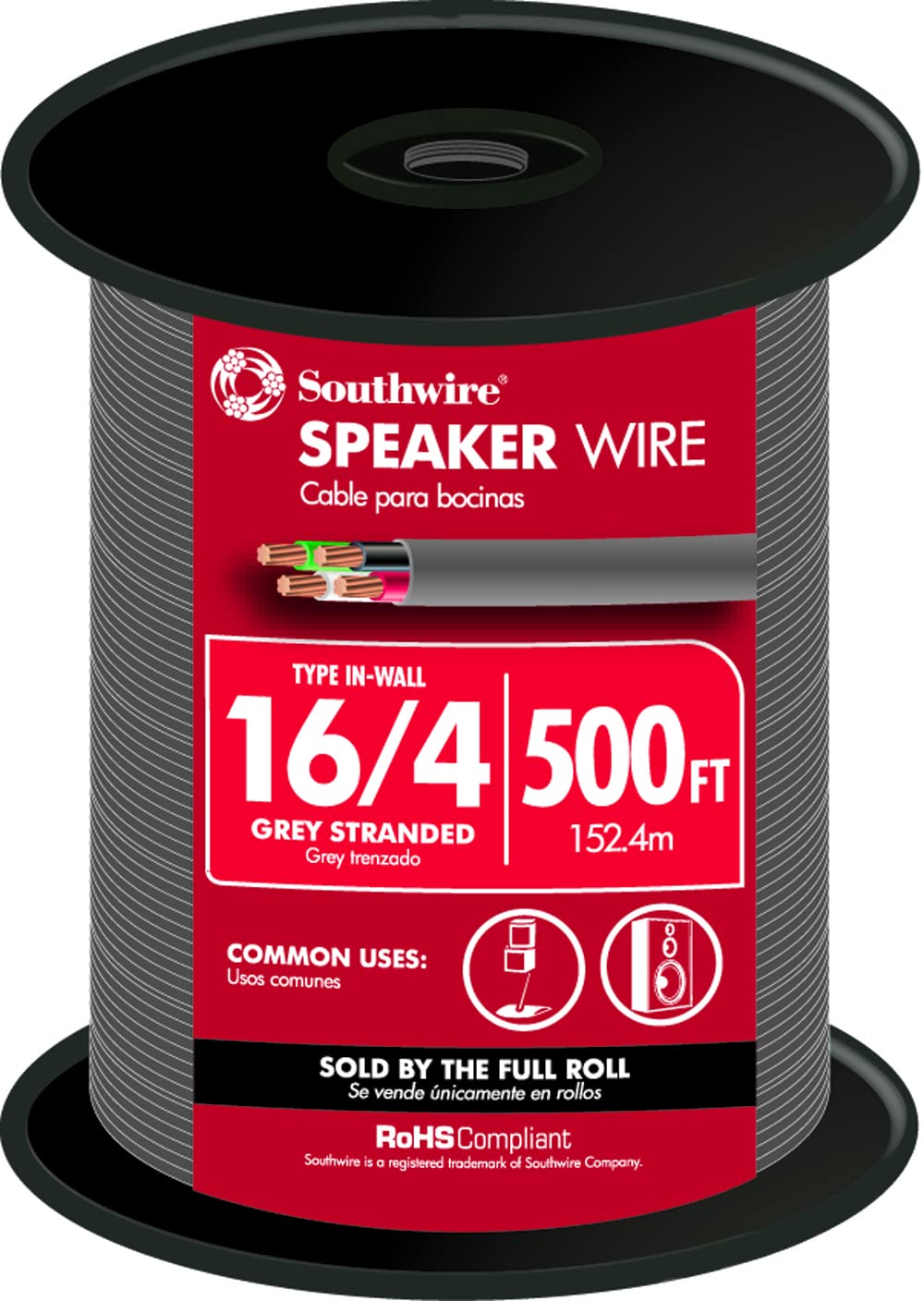 Southwire 56911645 Speaker Wire, Grey