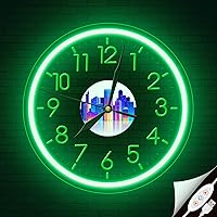 10" Green USB Neon Halo Wall Clock
