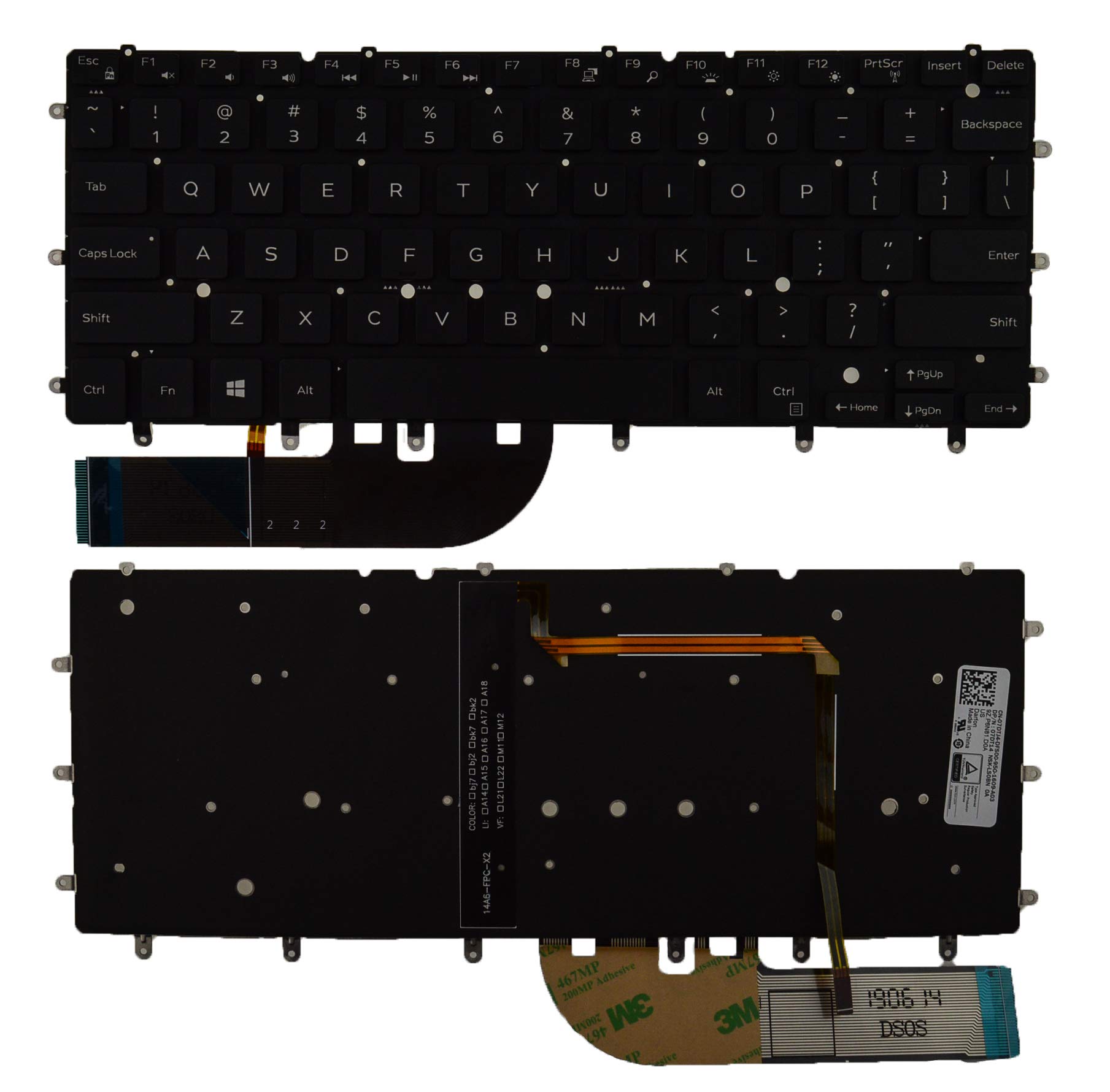 Dcy3ページ JANRI Laptop Keyboard for Dell XPS 13 9343 13 9350 13 9360 US with