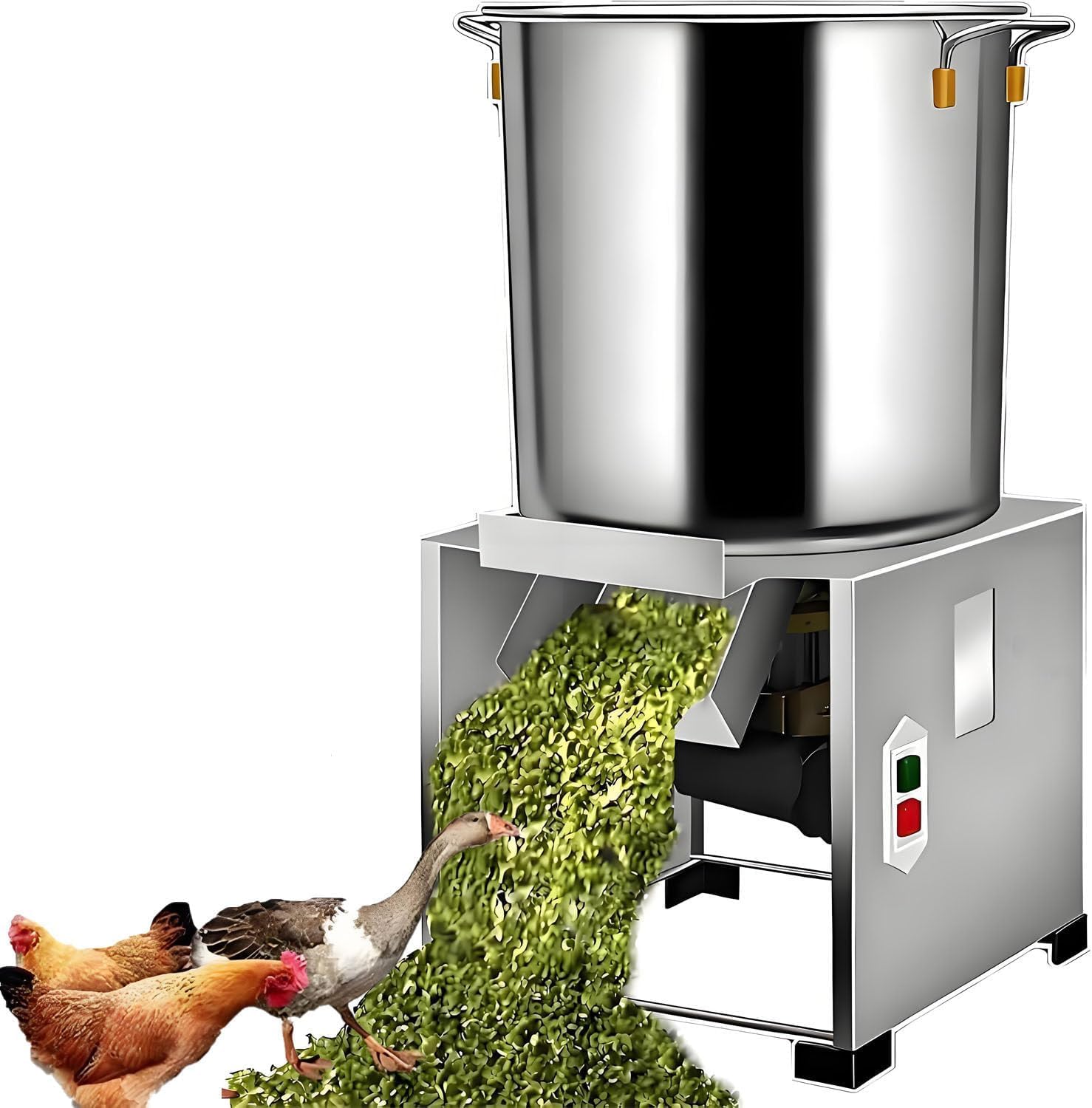 GZGHRZQS Electric Vegetable Chopper | Breeding Crusher | Heavy-Duty Food Processor | Animal Feed Grinder | 3500 Rpm Fast Slicing | Poultry Feed Processor for Chicken Duck Feed Processing