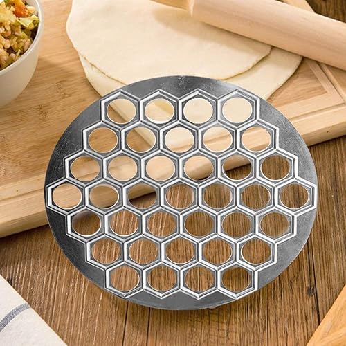 Miniatura 7 de ETSAMOR Pelmeni - Juego de moldes para hacer bolas de masa hervida para ravioles de acero inoxidable, juego de moldes de metal para empanada, prensa