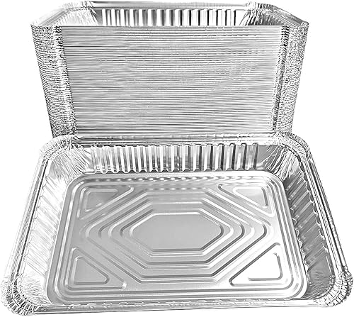 Miniatura 4 de PACTOGO Moldes desechables de papel de aluminio oblongos para hornear de 4 libras con tapas de tablero de 12 x 8 x 2 pulgadas - para preparación de