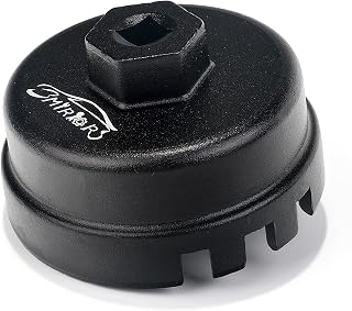 3mirrors Oil Filter Cap Wrench 64mm Oil Filter Wrench Compatible with Toyota, Lexus, Camry, Corolla, Highlander, RAV4, 64mm 6-Teeth Filter Cap, Durable Thickening Aluminium