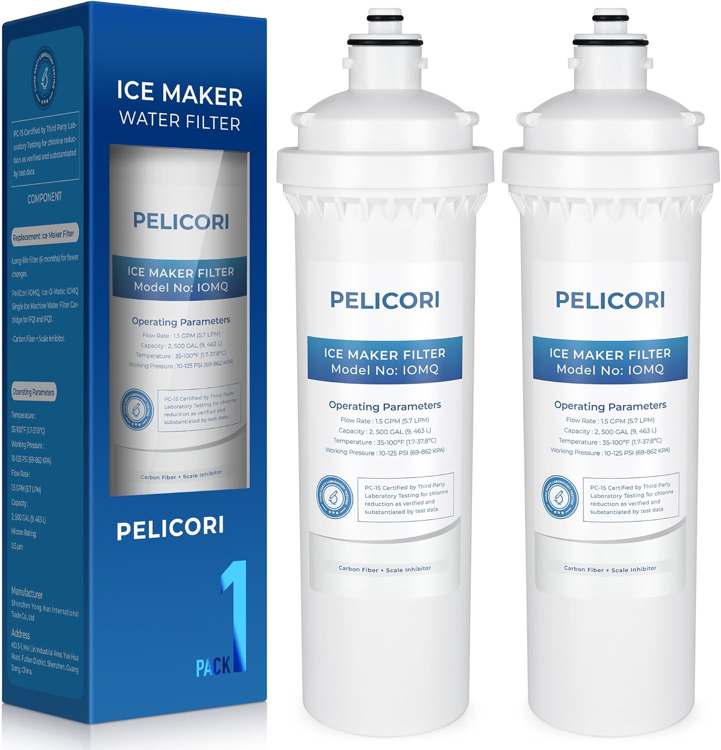 Ice O Matic IOMQ Water Filter for IFQ1 and IFQ2 Systems (2 Pack)