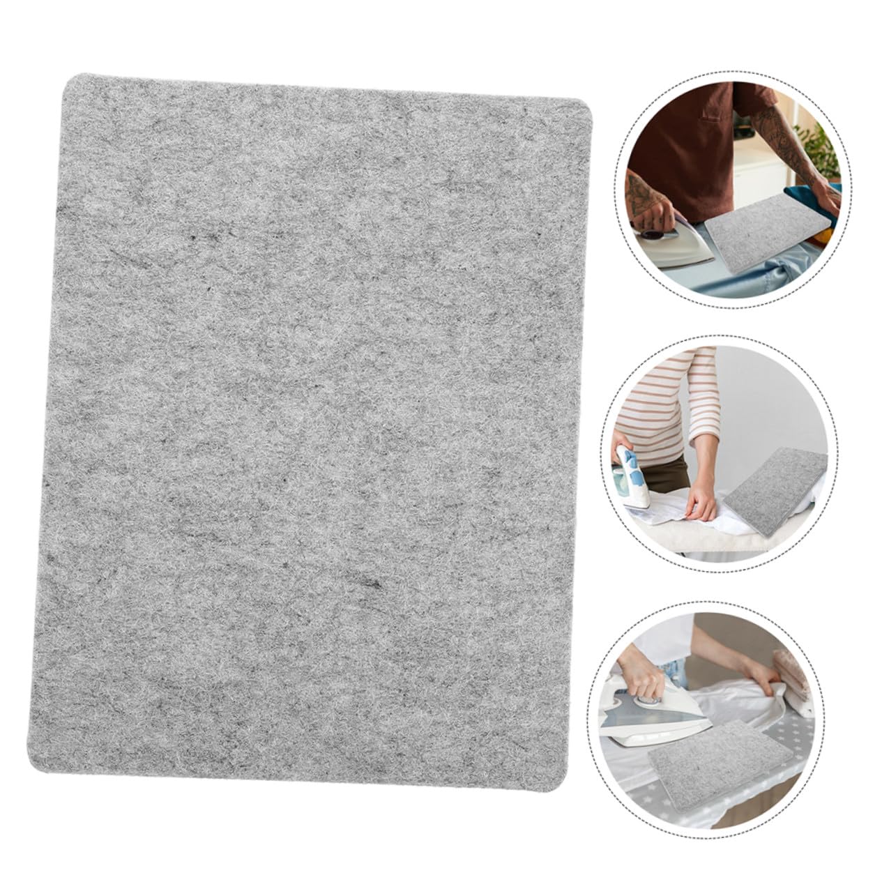 TOYANDONA Tappetino da Stiro in Feltro di Lana Naturale Riutilizzabile e Versatile per Piccoli Spazi e Forniture per Stiratura, Resistente al Calore e Assorbente 30x35,5 Cm