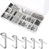 Picture Hanging Kit 230 Pieces, Picture Hangers Holds 10LB 20LB 30LB, Heavy Duty Picture Hanging Hooks with Nails for Hanging Pictures on Drywall Wooden Wall, Silver