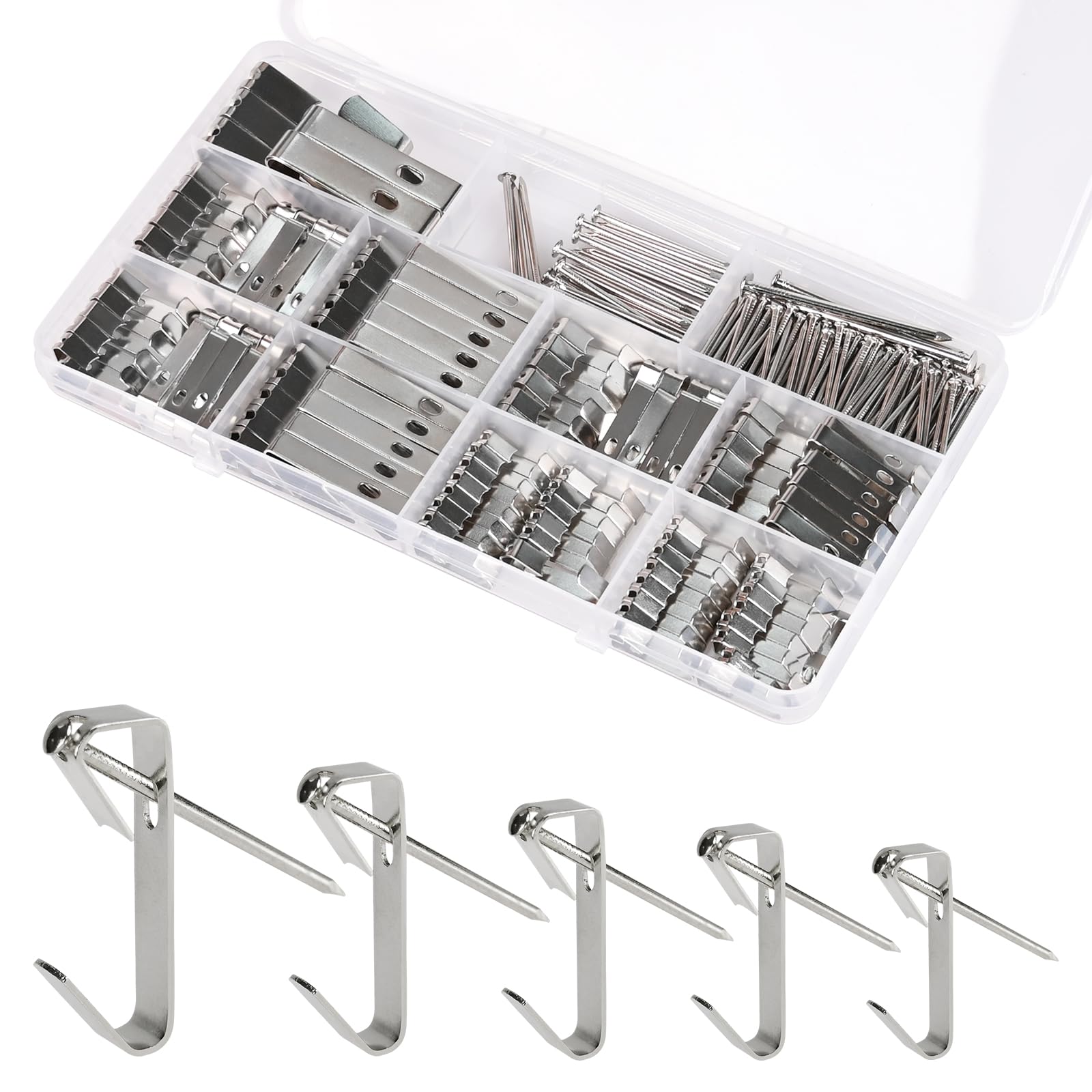 Kit para colgar cuadros de 237 piezas con ganchos resistentes y clavos
