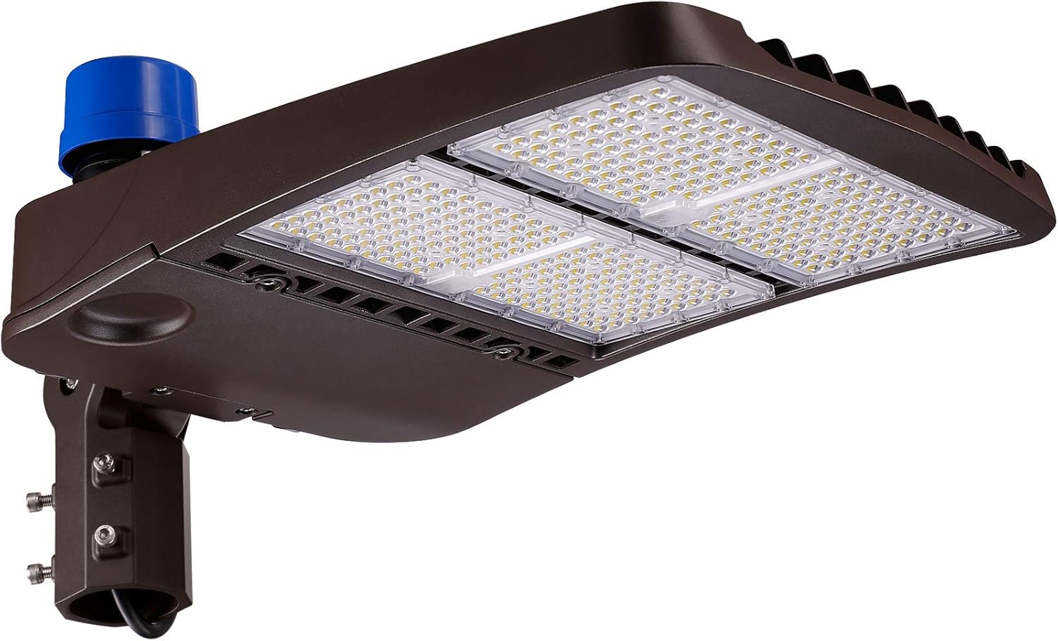 LEONLITE 300W LED Parking Lot Light Dusk to Dawn, Adjustable Arm Mount, UL & DLC Listed, 100-277V, 1-10V Dimmable, Commercial Shoebox Pole Lights with Photocell for Street, Yard, IP65, 5000K Daylight