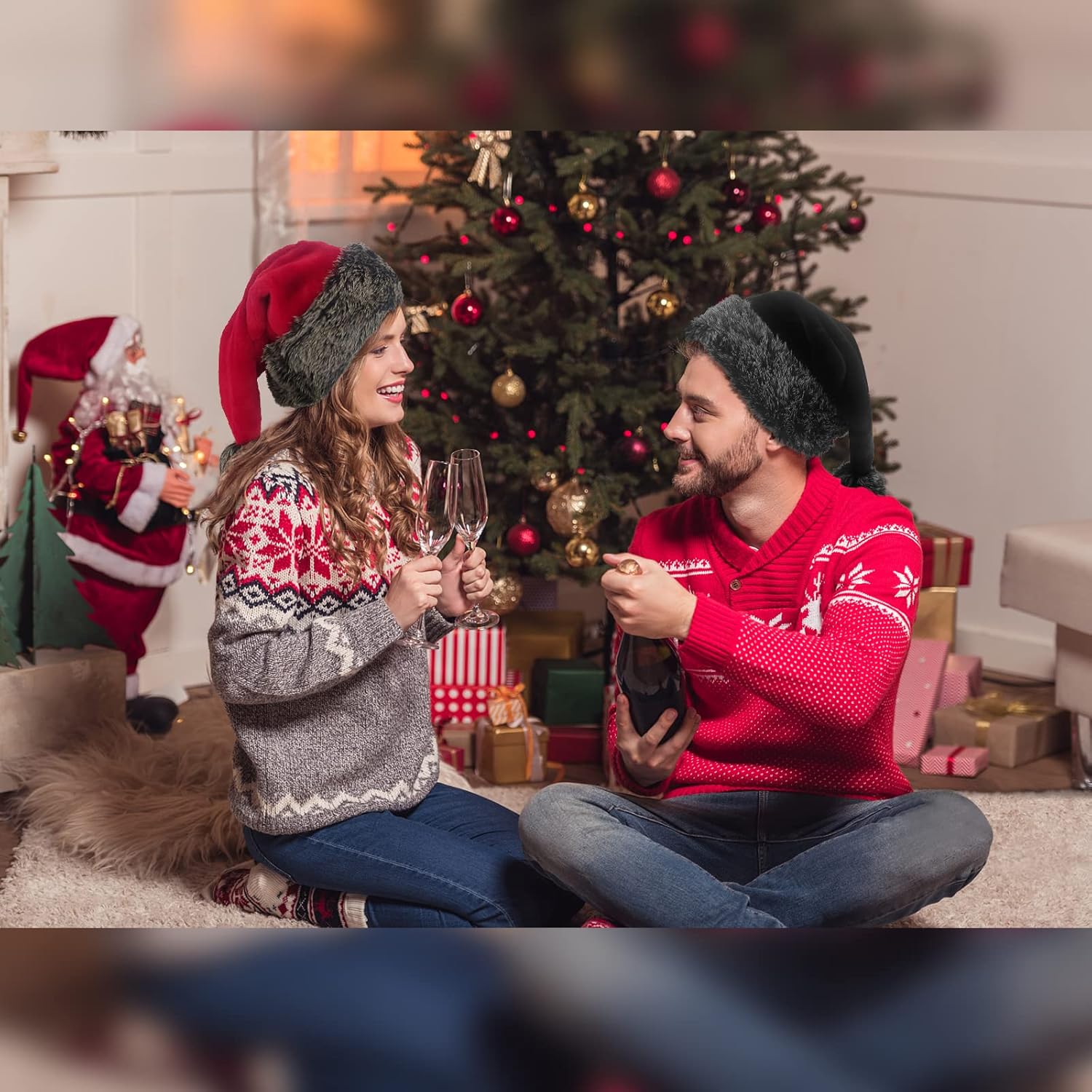 Personalized Santa Hat - Super Soft Plush Christmas Hat for Adults, Unisex Holiday Party Gift - Image 5