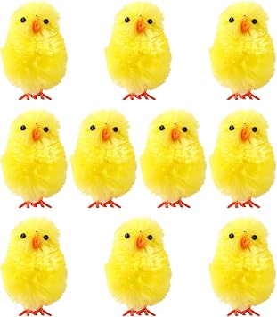 10Pcs 4CM Yellow Chick Soft Plush Polyester Chick Ornament for Craft Easter Basket Fillers Festive Decoration Easter Yellow Youngsters