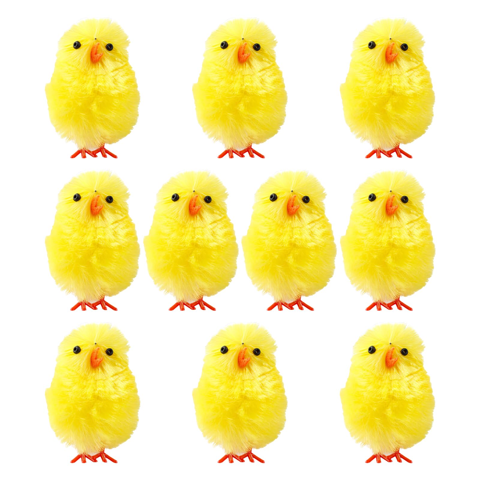 10Pcs 4CM Yellow Chick Soft Plush Polyester Chick Ornament for Craft Easter Basket Fillers Festive Decoration Celebratory Ornamentation