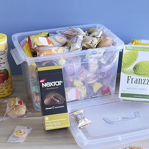 Miniatura 6 de Caja de almacenamiento de plástico transparente de 10 L, caja de cierre de almacenamiento de 6