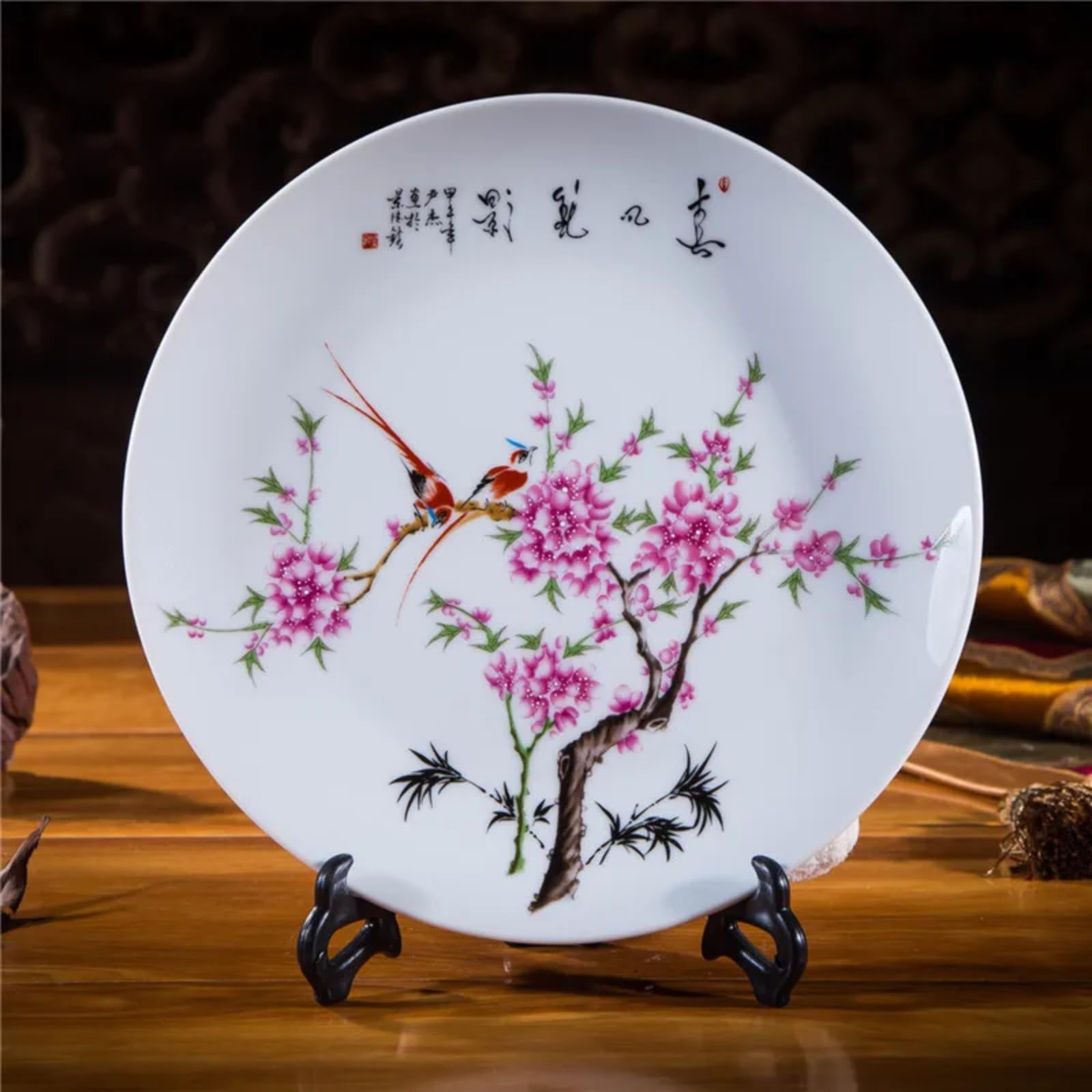 Assiette en céramique chinoise de 26 cm pour sublimer votre salon