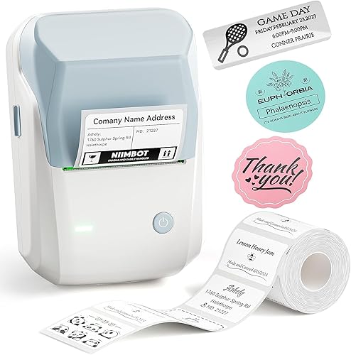 NIIMBOT Máquina etiquetadora B1 con cinta, impresora térmica de etiquetas fácil de usar para oficina, hogar, negocios, etiquetadora de 2 pulgadas
