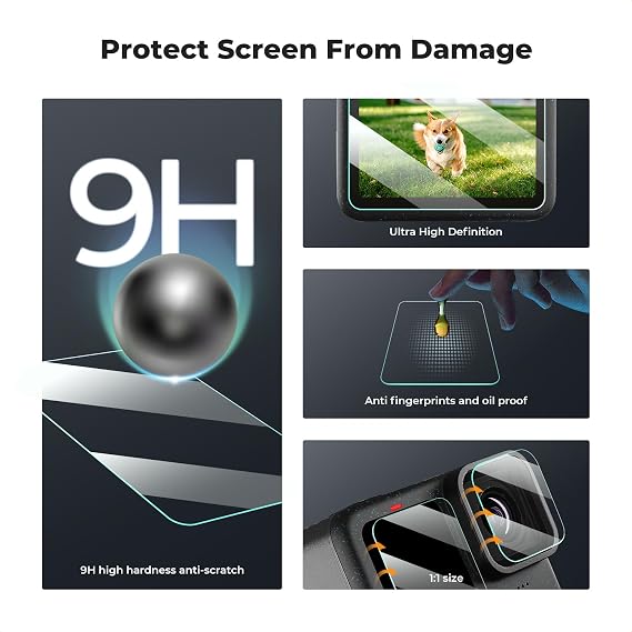K&F CONCEPT 9pcs Screen Protector Compatible with GoPro Hero 12/11/10/9