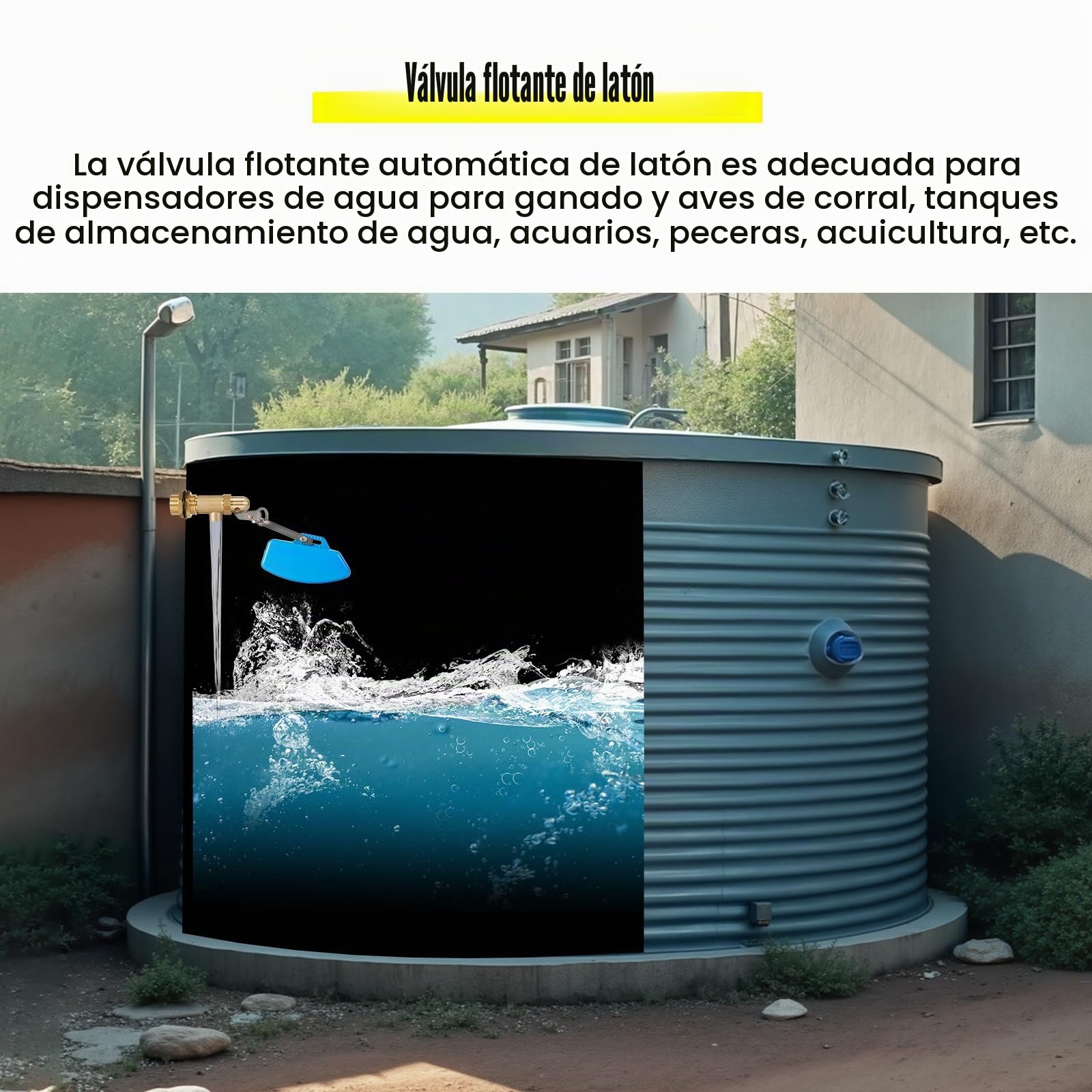 Válvula de Flotador de Latón 3/4 Pulgadas, Regulación Automática de Nivel de Agua para Estanque, Granja, Ganado, Cabras, Caballos y Depósitos de Vehículos, Pack de 2