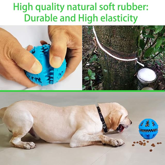 Foto 4 de 7 de MMSGA 2 Pcs Pelota Denta de Caucho Natural para Perros y Gatos,Pelota de Juguete para Perros,Limpieza…