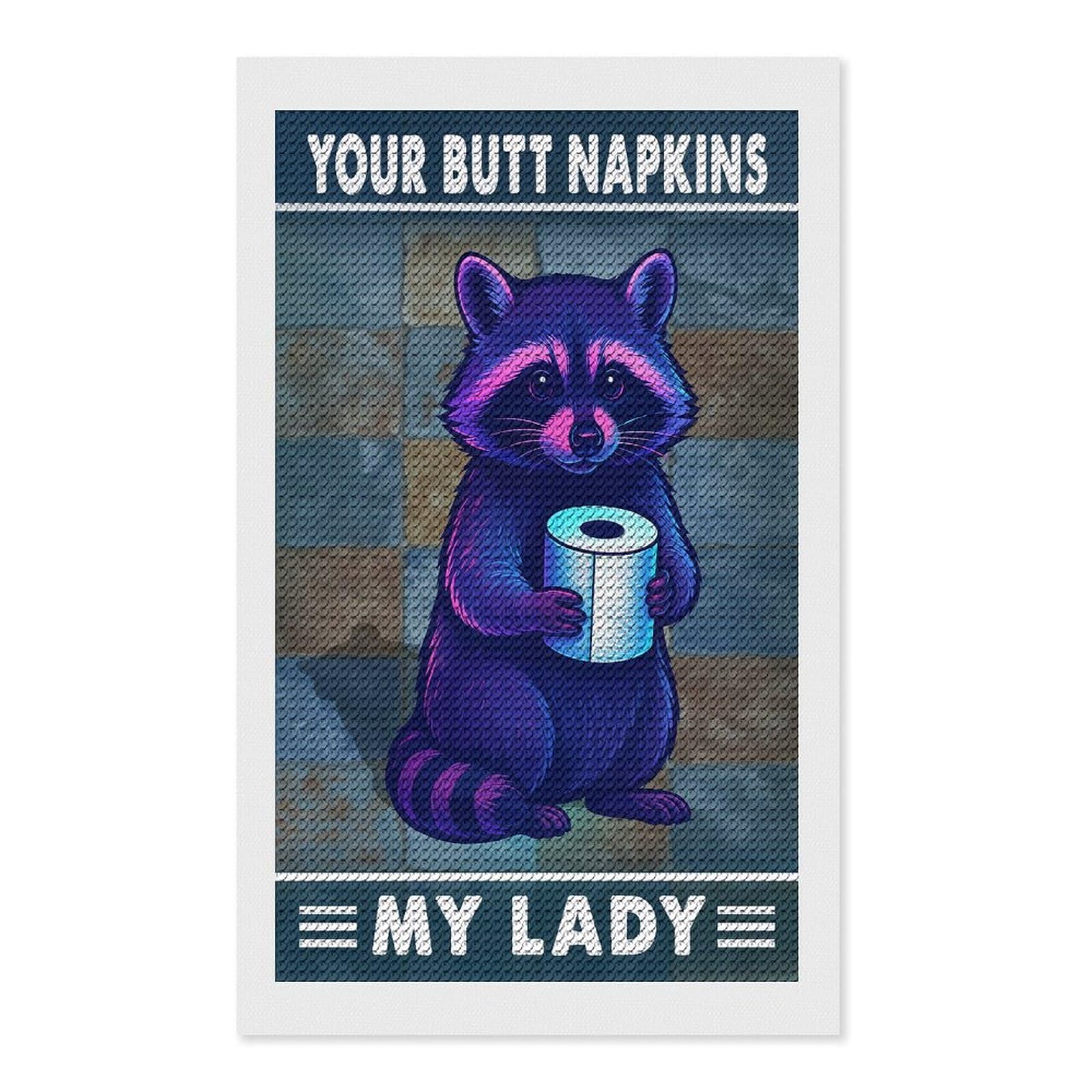 Junmoney Your Butt Napkins My Lady Diamond Painting Kit 12"x20", Easy Handmade Project, Cosy Home Accent, for Craft Lovers, Holiday Gift Idea
