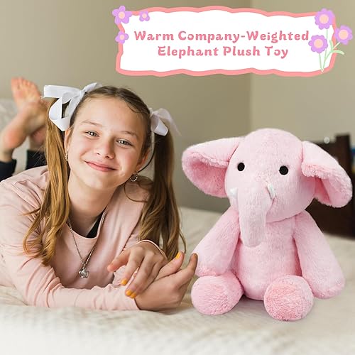 Miniatura 4 de Leokawin Animales de peluche con peso, almohada de felpa de elefante con peso Kawaii, juguetes de peluche suaves con peso