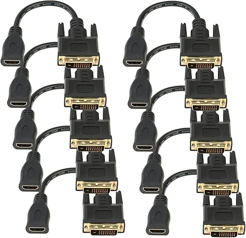 Miniatura 6 de Adaptador HDMI bidireccional hembra a DVI-D (24+1) macho, 1080P DVI a HDMI Conveter (1, negro)