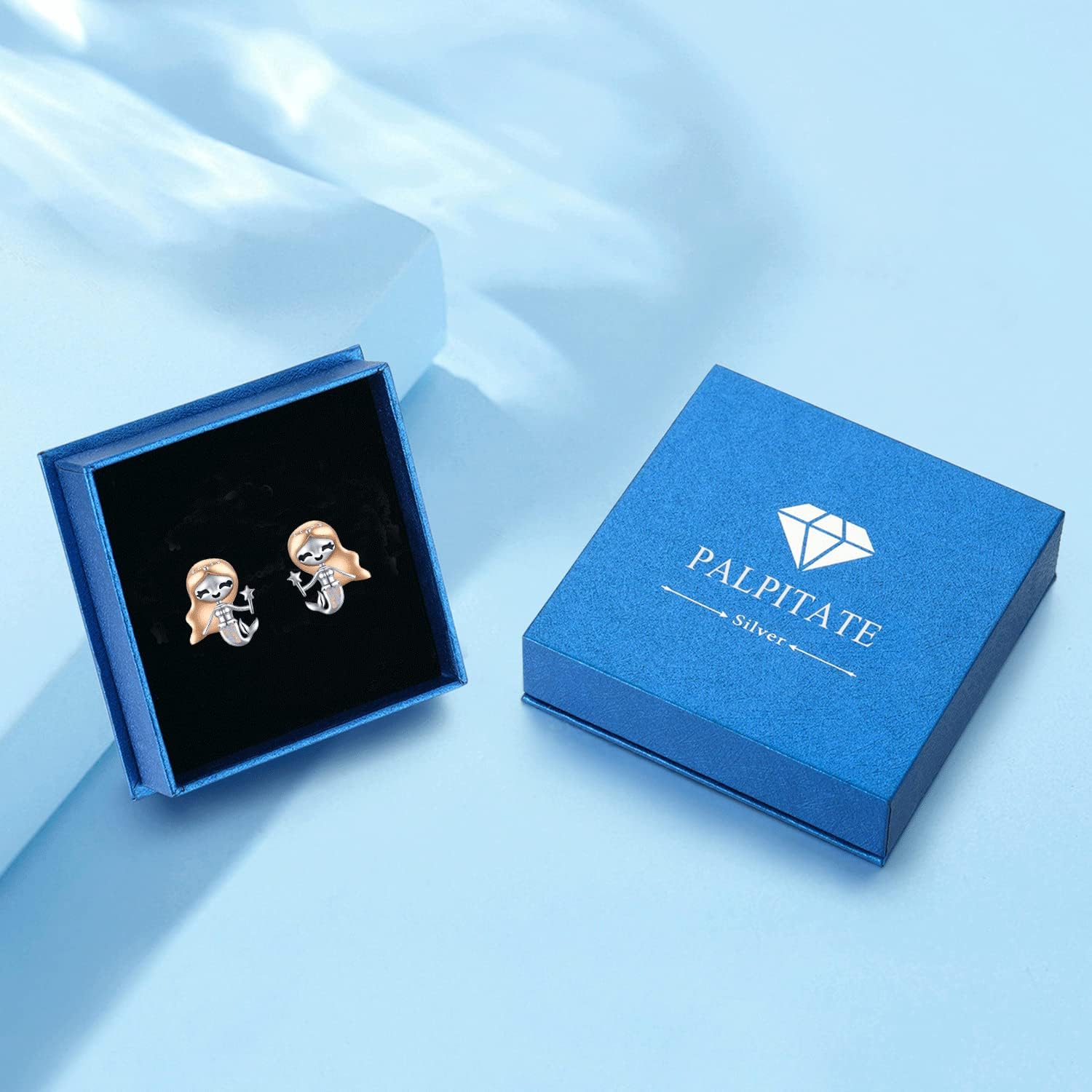 Palpitate Sterling Silver Mermaid Stud Earrings Mermaid Jewelry Gifts for Women - Image 7