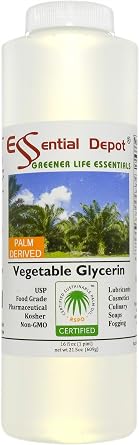 Vegetable Glycerin - 1 Pint - VG from RSPO Sustainable Palm - Non GMO - Kosher - USP - Food Grade - Kosher - Halal Acceptable - Pharmaceutical Grade - Safety Sealed Resealable HDPE Container
