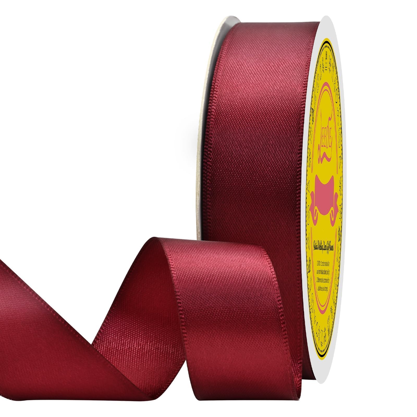 Double Face Sherry Satin Ribbon 7/8 inch X 25 Yards Polyester Sherry Ribbon for Gift Wrapping Very Suitable for Weddings Party Hair Bow Invitation Decorations and More