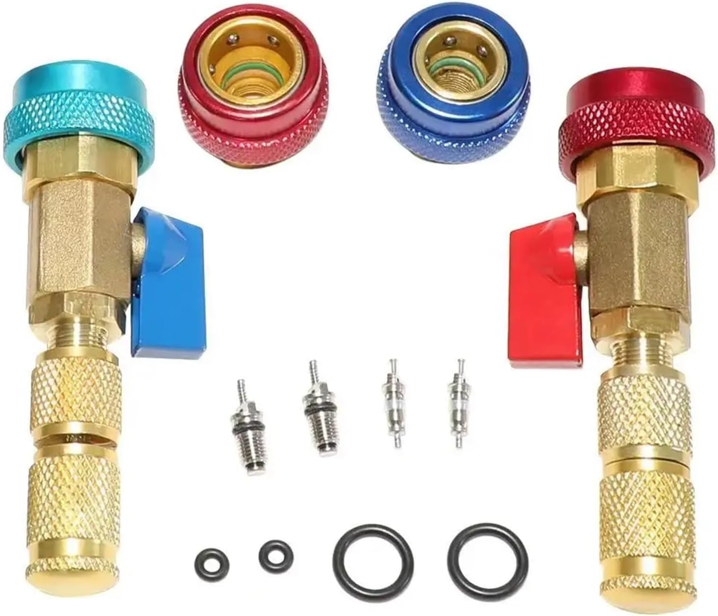 R134A R1234YF Valve Core Quick Remover Installer Tool Set High Low Pressure AC Valve Core Removal Tool Kit