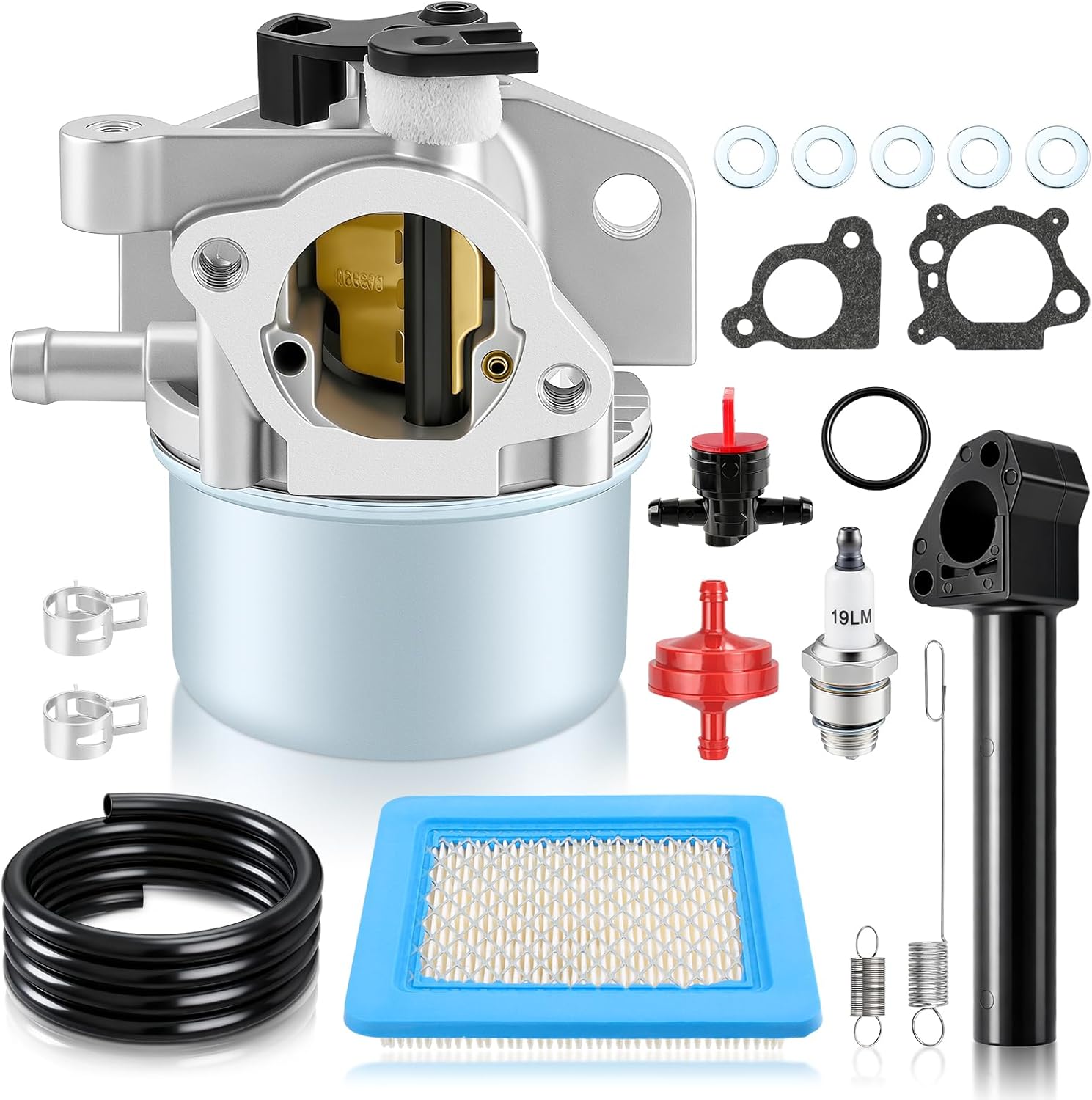 799866 Carburetor for 799871 790845 796707 Troy Bilt TB230 Lawnmower 6.75 hp Craftsman Troy Bilt Pressure Washer Toro 22 Recycler Contain Air Filter & 794305 Intake Manifold