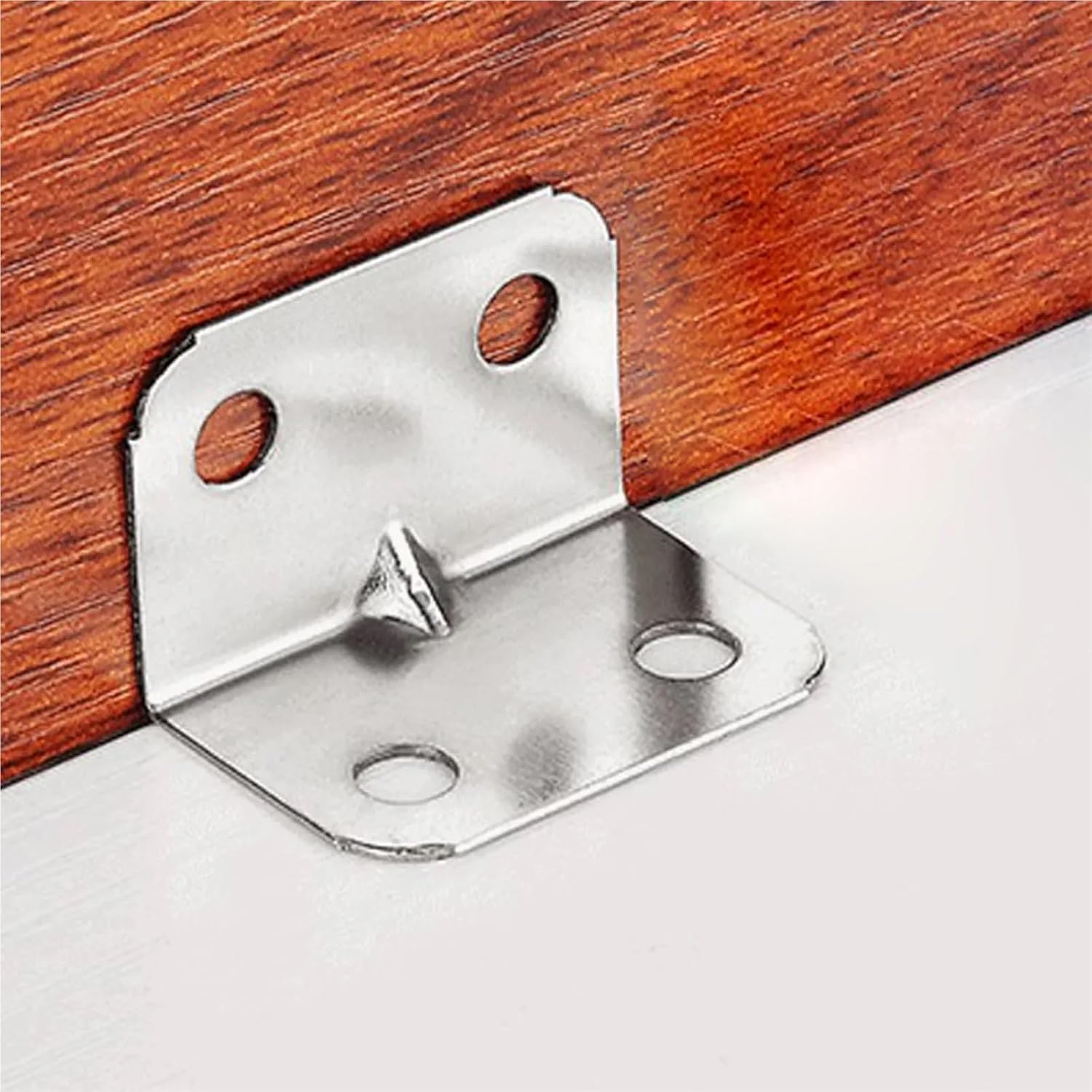 L Brackets 40/60/100PCS Angle Iron Board Table Chair Cabinet Wardrobe Fixed Connector 90-Degree Plate Bracket Shelf Brackets(60PCS)