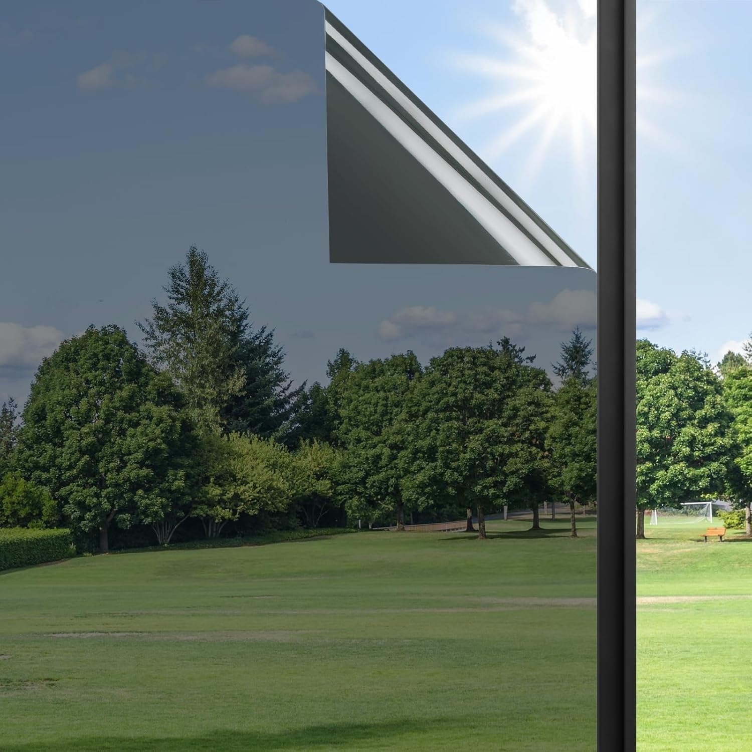 One Way Reflective Window Film Solar UV Protection Privacy 20X100INCH | Sun & Heat Control, Anti-Glare, Self Adhesive, Decorative Glass Film, Static Cling-image-21