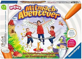 Ravensburger tiptoi Active Spiel 00076, Mitmach-Abenteuer, Bewegungsspiel ab 3 Jahren, mit Geschichten, schönen Liedern und lustigen Reimen