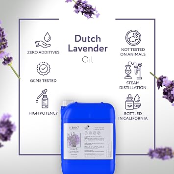 HBNO Lavender Dutch Oil - 8.8 lbs (4kg) - Ideal for Shampoos, Conditioners, Mouth Washes, Face wash, Lotions, and Skin Care Products.