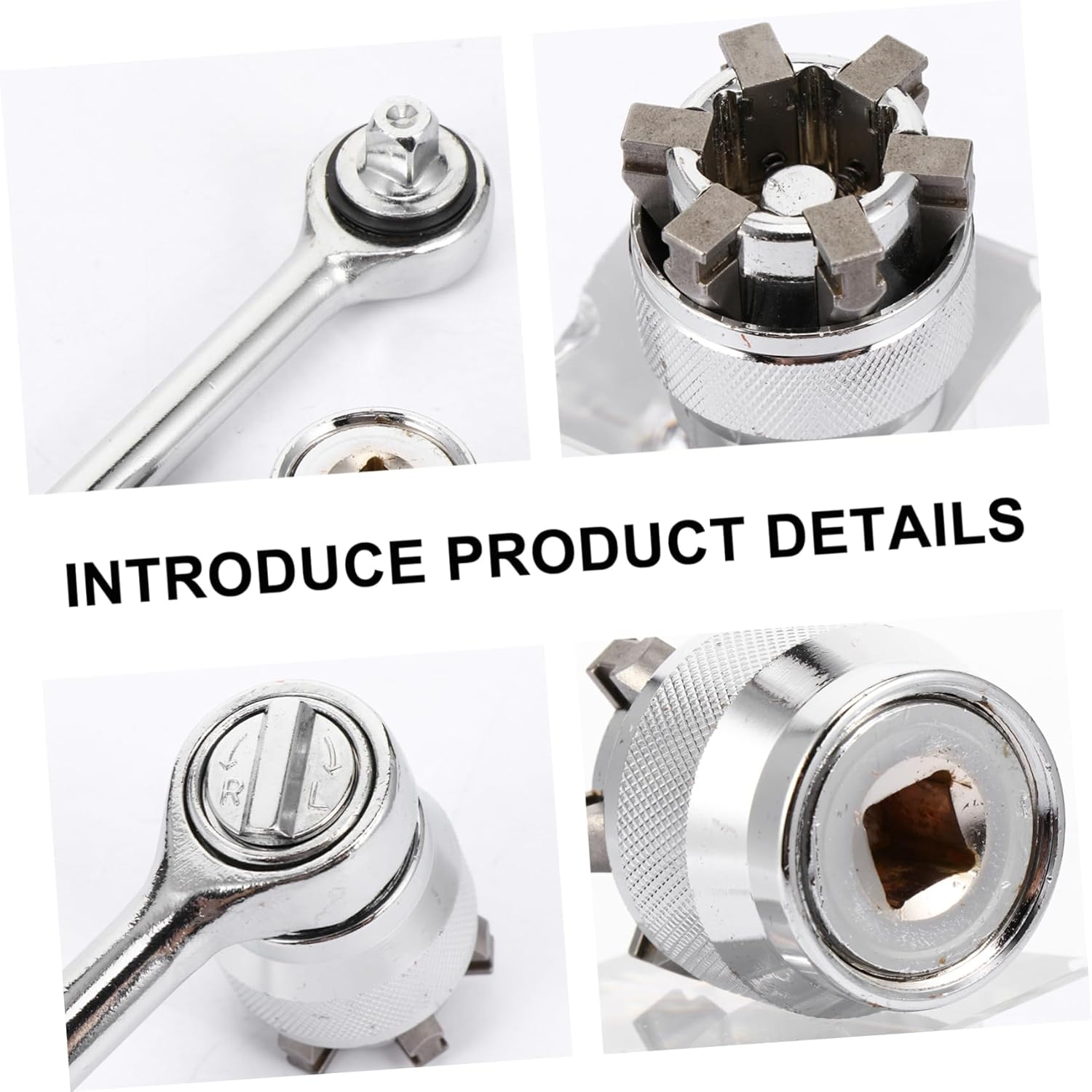 ARTIBETTER 4pcs Socket Wrench Set Adjustable Socket Tool for Grasping Nuts Bolts Screws Compact Multi-function Ratchet Adapter for Home Garage Use