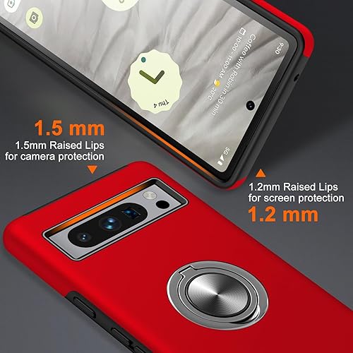 Miniatura 7 de JAME Funda para Google Pixel 8 Pro, delgada, resistente a prueba de golpes, funda protectora para teléfono Pixel 8 Pro con soporte de anillo de